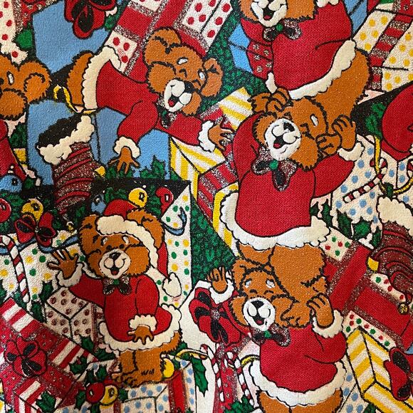 VINTAGE 80s Nutcracker Teddy Bear Holiday Party Ugly Christmas Sweatshirt Large - Picture 3 of 5